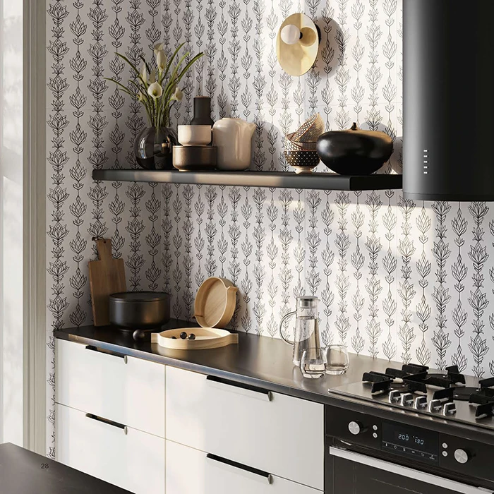 Piastrelle ceramica decorate con motivi floreali in cucina - Hausfloor